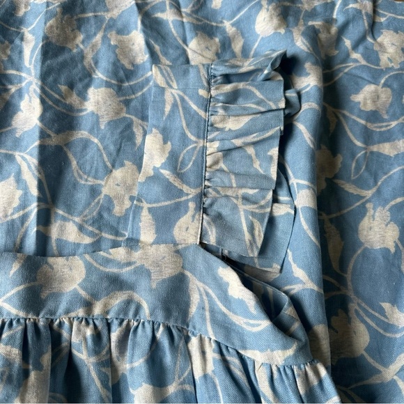 New NWOT A New Day Linen Maxi Dress Blue Floral XS - Picture 4 of 8